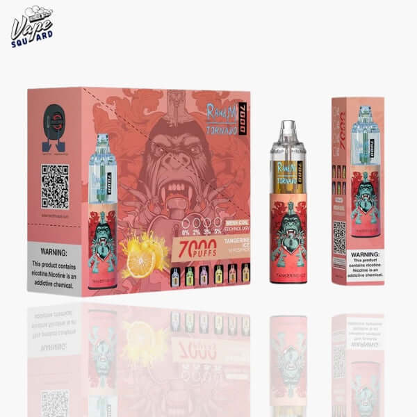 Tangerine Ice RandM Tornado 7000 Puffs Prefilled Vape