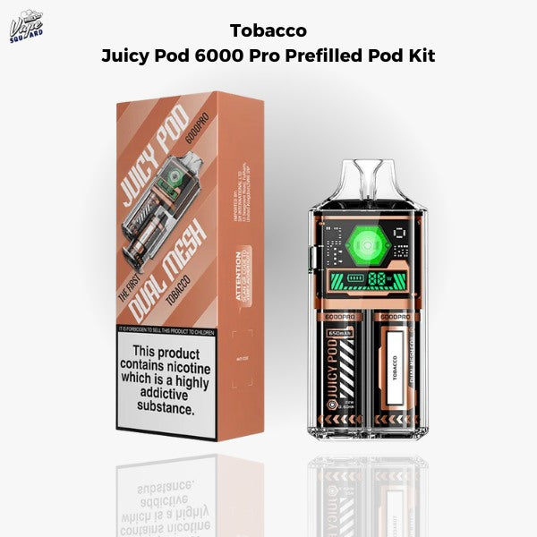Tobacco Juicy Pod 6000 Pro Prefilled Pod Kit