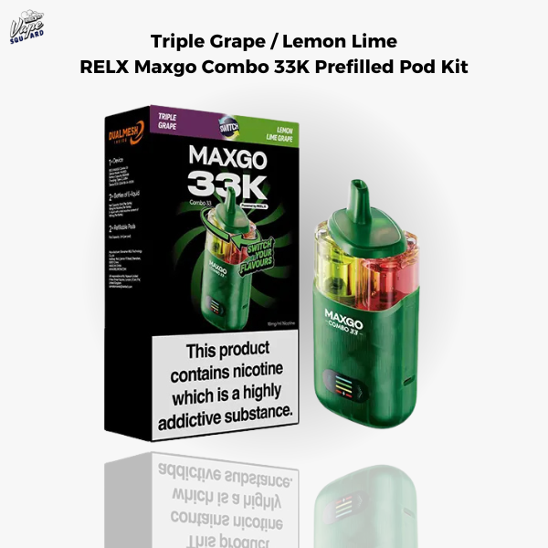 Triple Grape / Lemon Lime Grape RELX Maxgo Combo 33K Prefilled Pod Kit