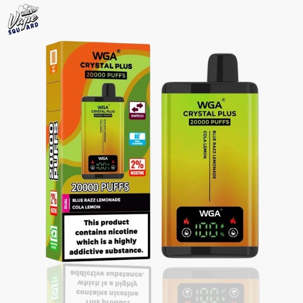 WGA Crystal Plus 20000 Blue Razz Lemonade and Cola Lemon Prefilled Vape