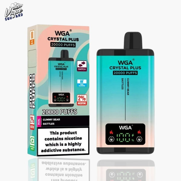 WGA Crystal Plus 20000 Gummy Bear and Skittles Prefilled Vape WGA Crystal Plus 20000 Gummy Bear and Skittles Prefilled Vape