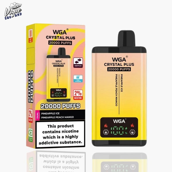 WGA Crystal Plus 20000 Pineapple Ice and Pineapple Peach Mango Prefilled Vape