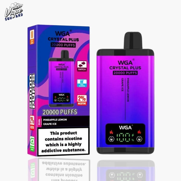 WGA Crystal Plus 20000 Pineapple Lemon and Grape Ice Prefilled Vape