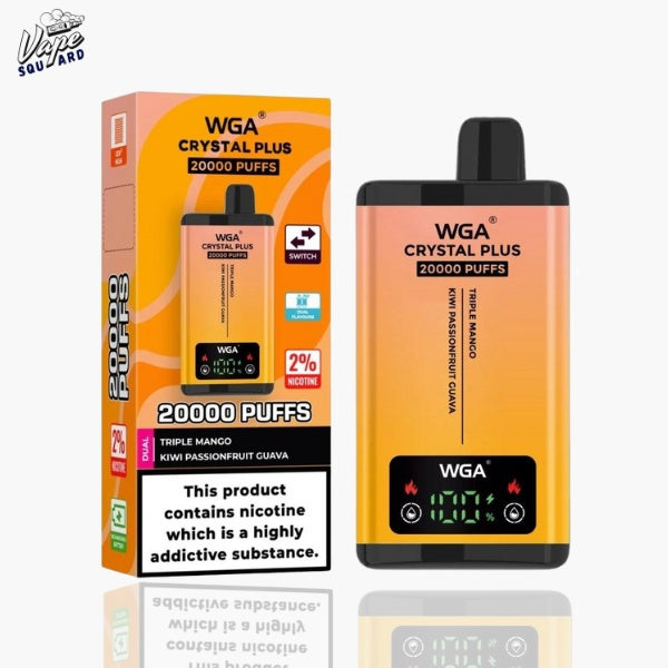 WGA Crystal Plus 20000 Triple Mango and Kiwi Passion Fruit Guava Prefilled Vape