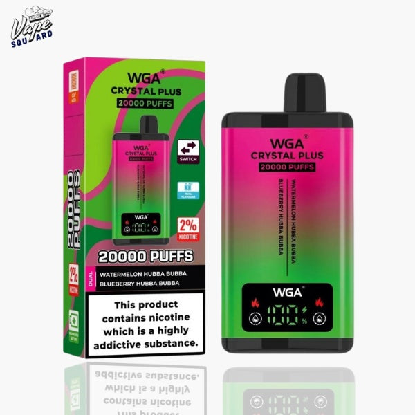 WGA Crystal Plus 20000 Watermelon Hubba Bubba and Blueberry Hubba Bubba Prefilled Vape