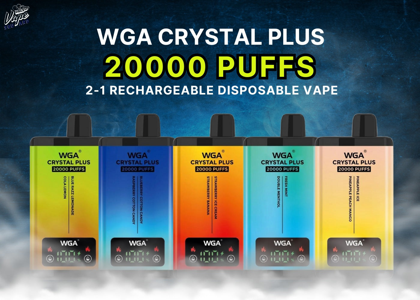 WGA Crystal Plus 20000 Disposable Vape 2-1 Rechargable