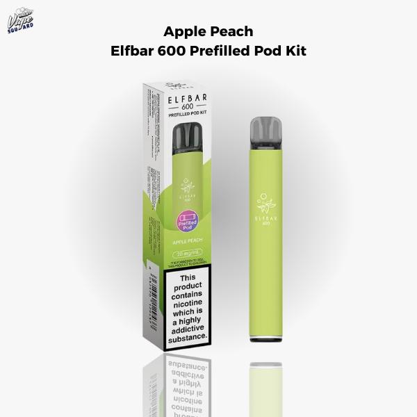 Apple Peach Elfbar 600 Prefilled Pod Kit