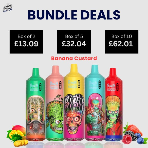 Banana Custard RandM Tornado 9000 Puffs Prefilled Vape