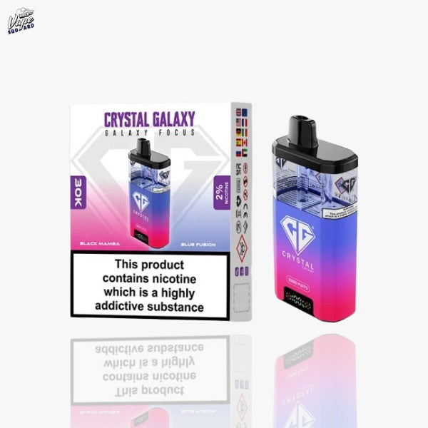 Black Mamba and Blue Fusion Crystal Galaxy Focus 30K Prefilled Vape Kit