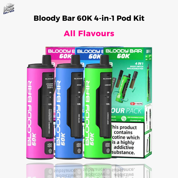 Bloody Bar 60K 4-in-1 Prefilled Pod Kit: The Ultimate Flavor Collection