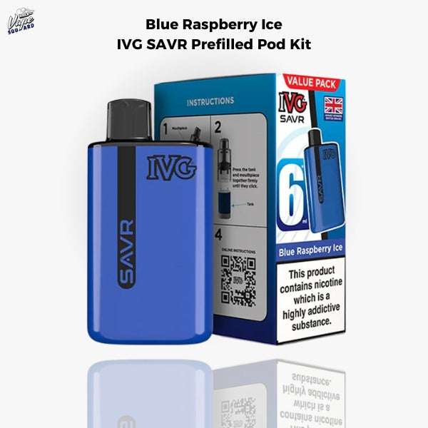 Blue Raspberry Ice IVG SAVR Prefilled Pod Kit