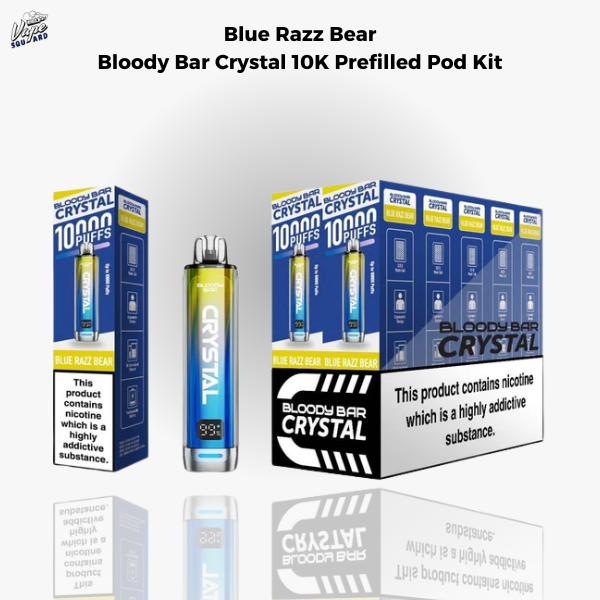 Blue Razz Bear Bloody Bar Crystal 10K Prefilled Pod Kit