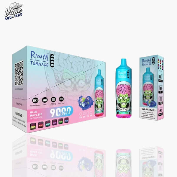 Blue Razz Ice RandM Tornado 9000 Puffs Prefilled Vape