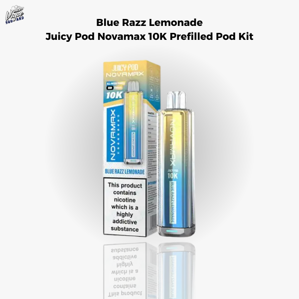 Blue Razz Lemonade Juicy Pod Novamax 10K Prefilled Pod Kit