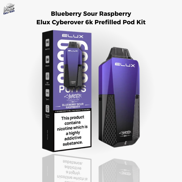 Blue Raspberry Elux Blue Sour Raspberry Elux Cyberover 6K Prefilled Pod Kit – Vape Squard