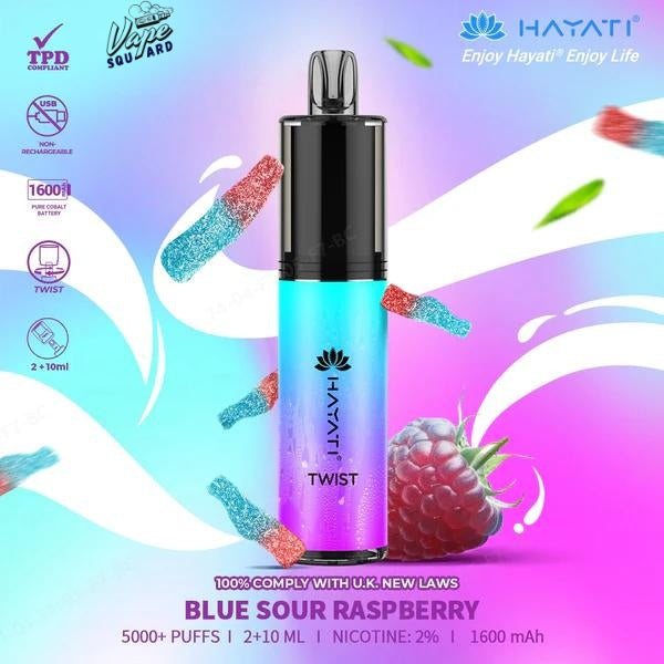 Blue Sour Raspberry Hayati Twist 5000 Puffs Prefilled Vape