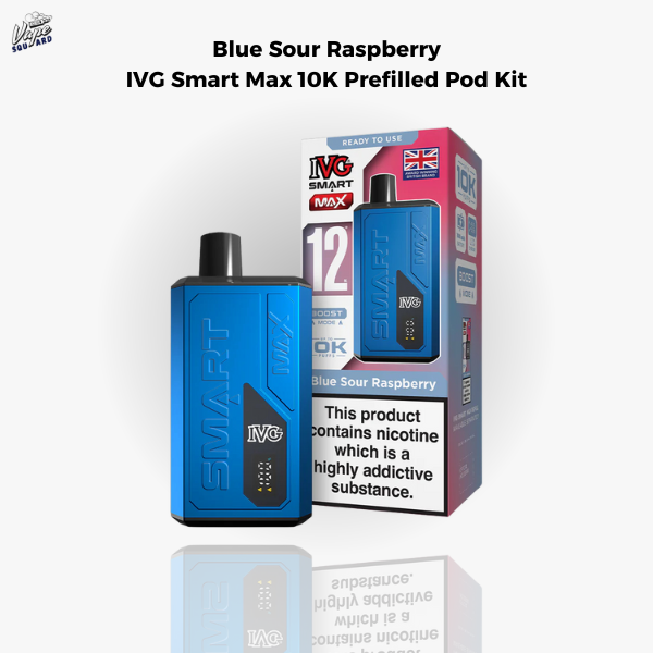 Blue Sour Raspberry IVG Smart Max 10K Prefilled Pod Kit