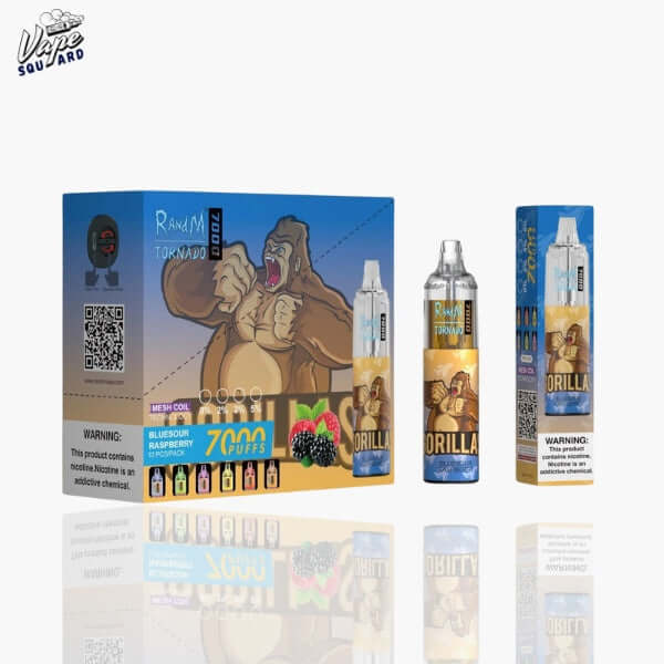 Blue Sour Raspberry RandM Tornado 7000 Puffs Prefilled Vape