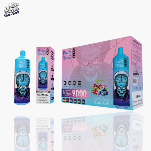 Blueberry Cherry Cranberry RandM Tornado 9000 Puffs Prefilled Vape