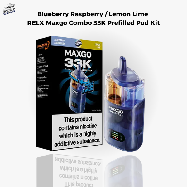 Blueberry Raspberry / Lemon Lime RELX Maxgo Combo 33K Prefilled Pod Kit