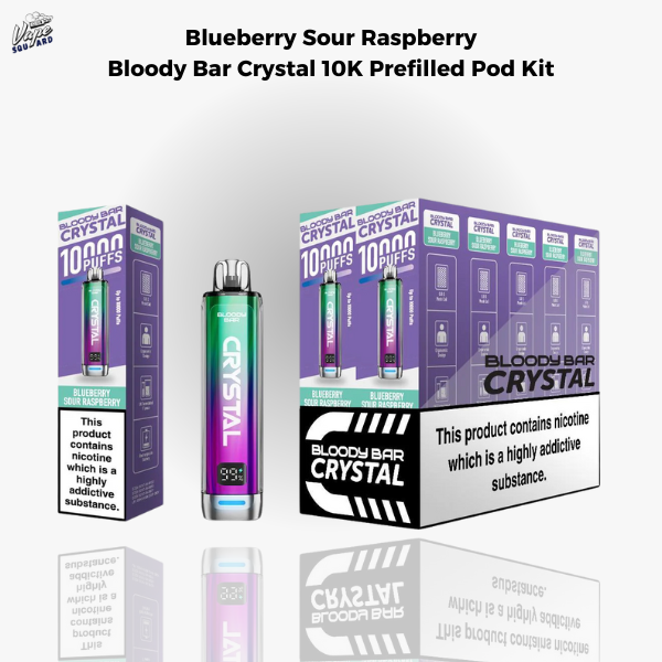 Blueberry Sour Raspberry Bloody Bar Crystal 10K Prefilled Pod Kit
