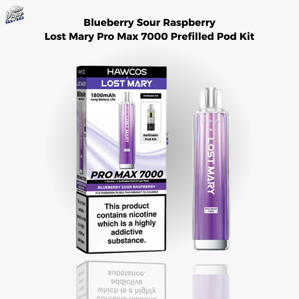 Blueberry Sour Raspberry Lost Mary Pro Max 7000 Prefilled Pod Kit