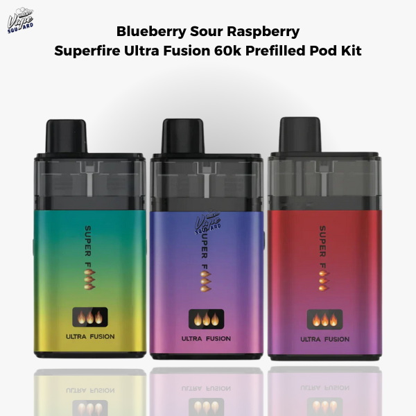 Blueberry Sour Raspberry Superfire Ultra Fusion 60k Prefilled Pod Kit