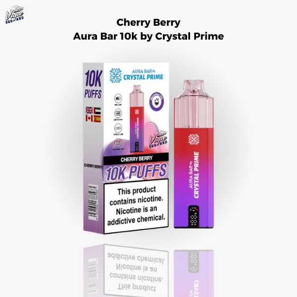 Cherry Berry Aura Bar 10k Prefilled Vape By Crystal Prime
