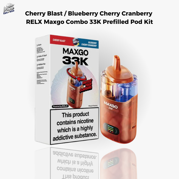 Cherry Blast / Blueberry Cherry Cranberry RELX Maxgo Combo 33K Prefilled Pod Kit