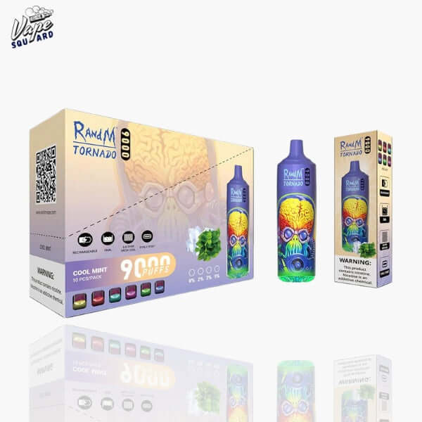 Cool Mint RandM Tornado 9000 Puffs Prefilled Vape