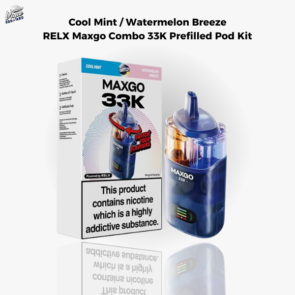 Cool Mint / Watermelon Breeze RELX Maxgo Combo 33K Prefilled Pod Kit