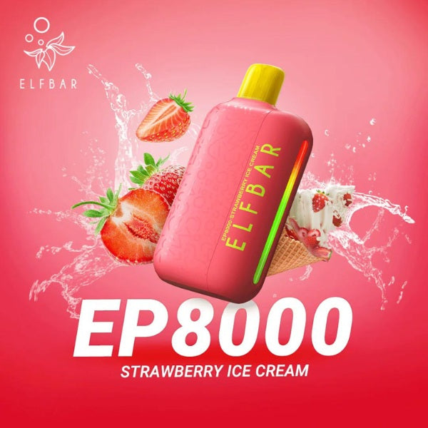 Elf Bar EP8000 Strawberry Ice Cream Prefilled Vape
