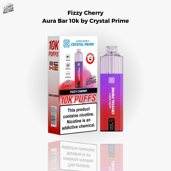 Fizzy Cherry Aura Bar 10k Prefilled Vape By Crystal Prime