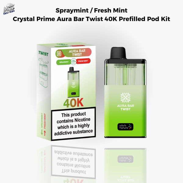 Fresh Mint / Juicy Red Berries Aura Bar Twist 40K Prefilled Pod Kit