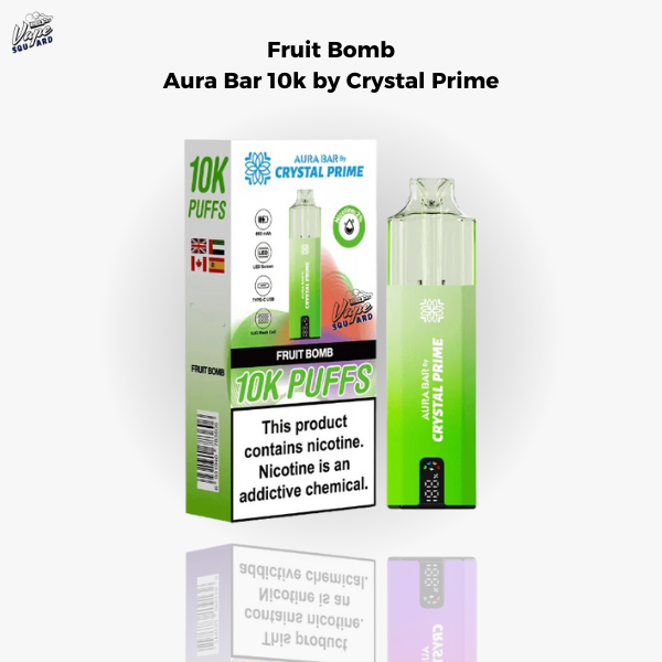 Fruit Bomb Aura Bar 10k Prefilled Vape By Crystal Prime