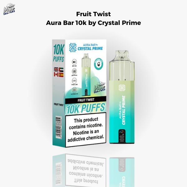 Fruit Twist Aura Bar 10k Prefilled Vape By Crystal Prime
