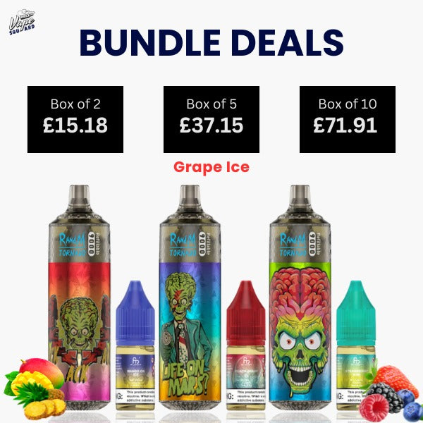 Fumot Tornado 9000 Grape Ice Refillable TPD Prefilled Vape