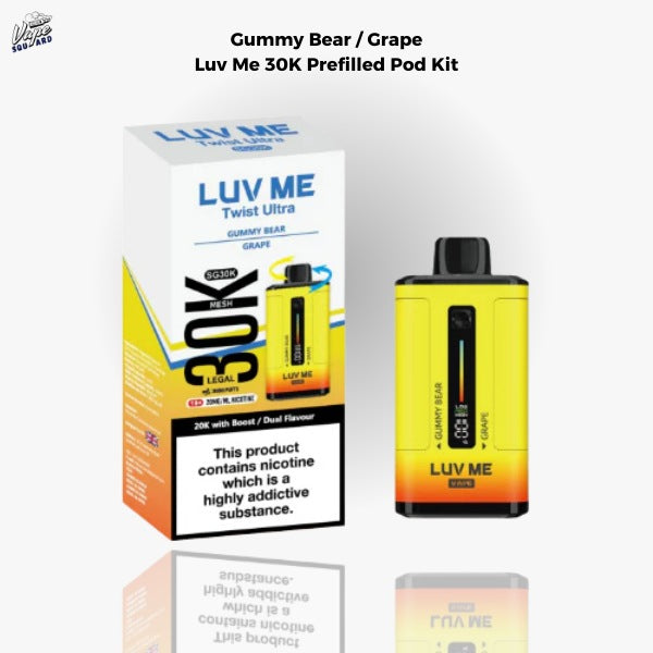 Gummy Bear and Grape Luv Me 30K Prefilled Pod Kit