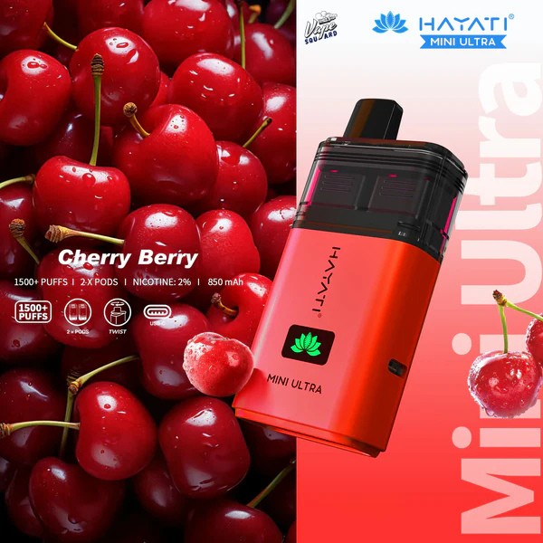 Hayati Mini Ultra 1500 Cherry Berry Disposable Vape