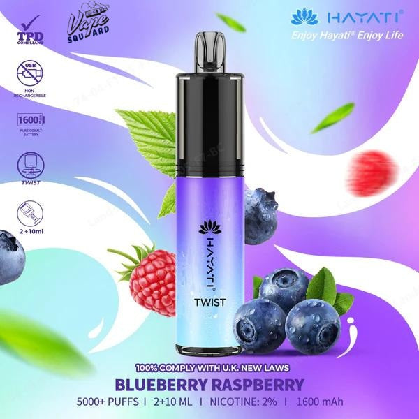 Blueberry Raspberry Hayati Twist 5000 Puffs Disposable Vape