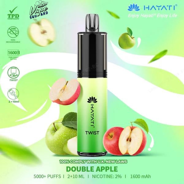 Double Apple Hayati Twist 5000 Puffs Disposable Vape