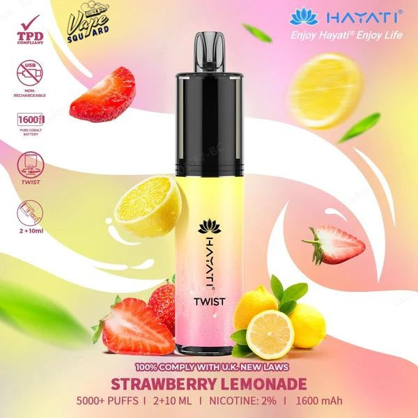 Strawberry Lemonade Hayati Twist 5000 Puffs Disposable Vape