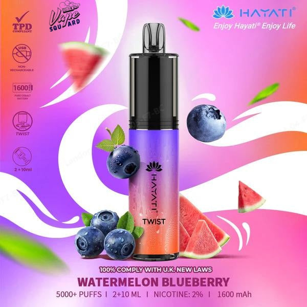 Watermelon Blueberry Hayati Twist 5000 Puffs Disposable Vape