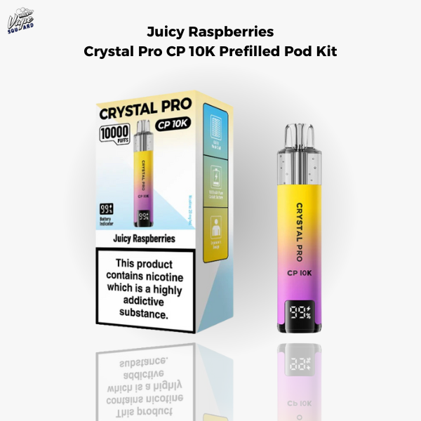 Juicy Raspberries Crystal Pro CP 10K Prefilled Pod Kit