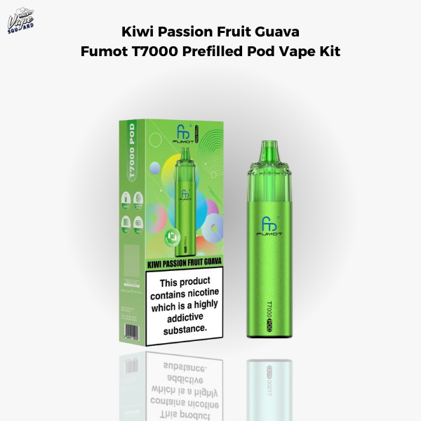Kiwi Passion Fruit Guava Fumot T7000 Prefilled Pod Vape Kit