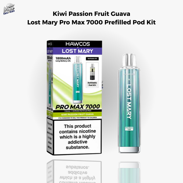 Kiwi Passion Fruit Guava Lost Mary Pro Max 7000 Prefilled Pod Kit