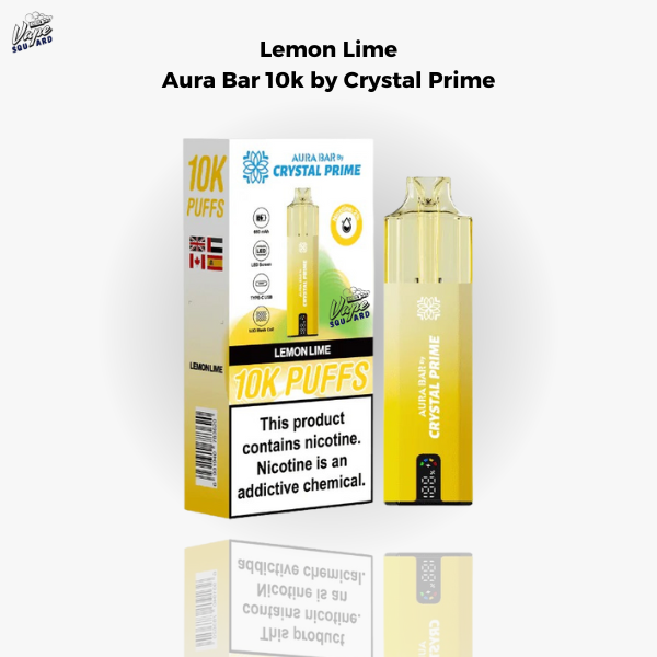 Lemon Lime Aura Bar 10k Prefilled Vape By Crystal Prime