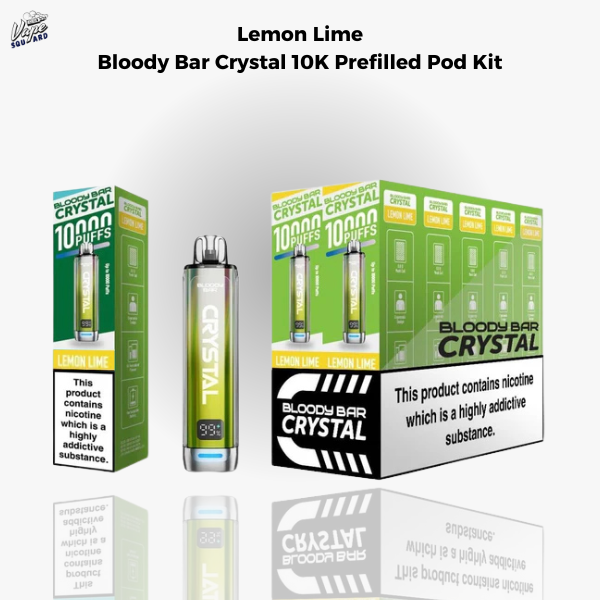 Lemon Lime Bloody Bar Crystal 10K Prefilled Pod Kit