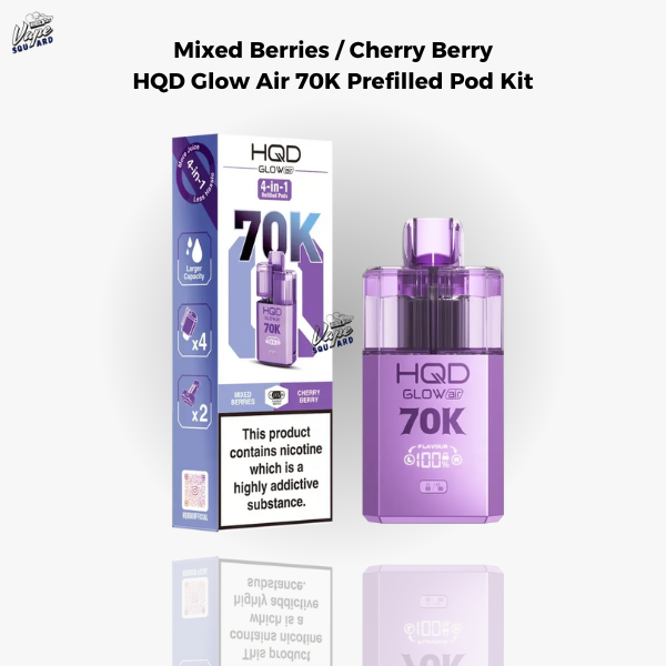Mixed Berries / Cherry Berry HQD Glow Air 70K Prefilled Pod Kit