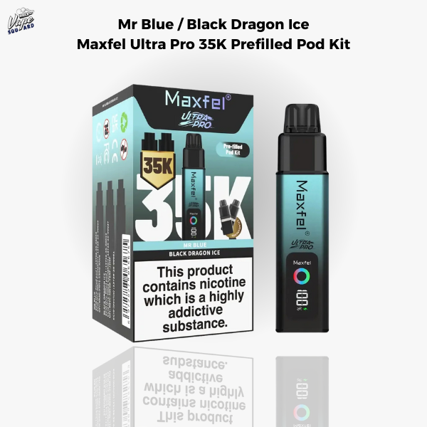 Mr. Blue/Black Dragon Ice Maxfel Ultra Pro 35K Prefilled Pod Kit